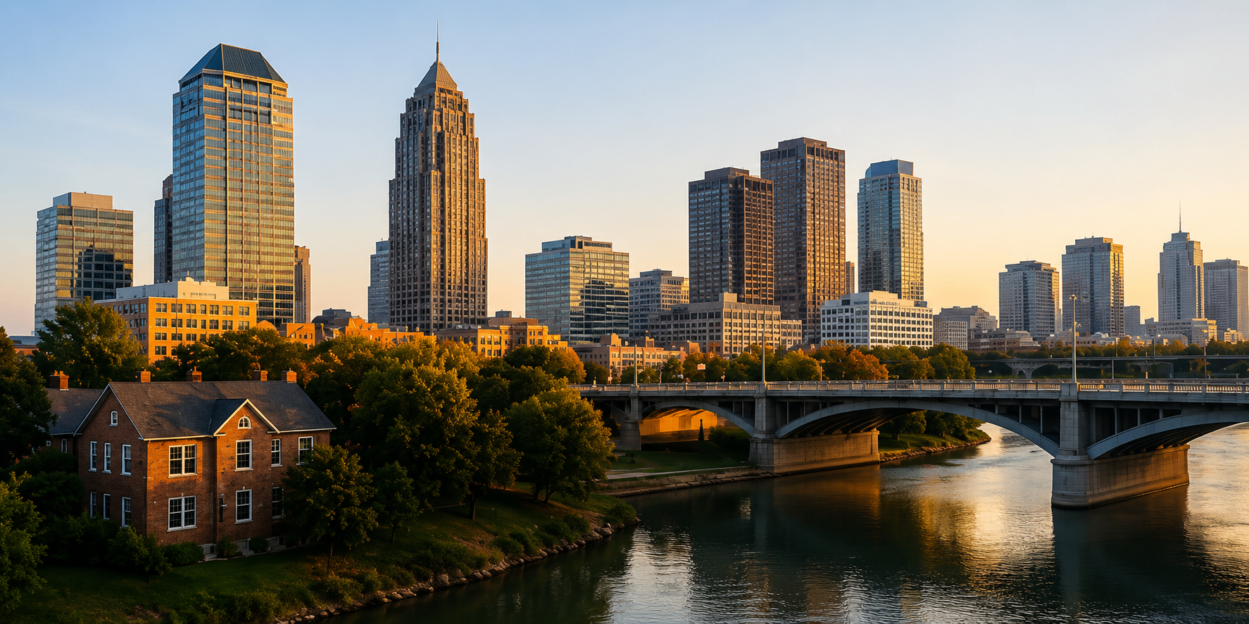 Columbus, Ohio skyline at sunset